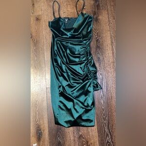 Cowl neck scrunched dress